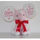 Stor  Baby Cubbies lyserød elefantbamse med tekst på