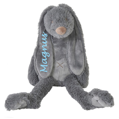 Happy Horse grå kaninbamse med navn på