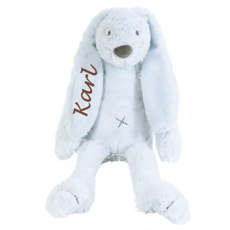Happy Horse lyseblå kaninbamse med navn på