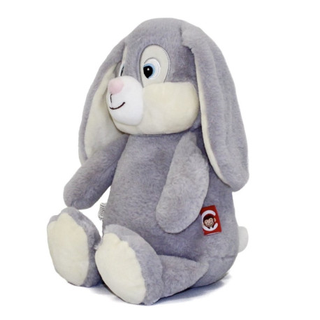 Grå Cubbies kaninbamse med navn på